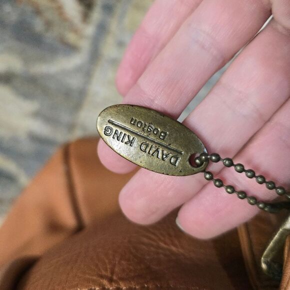 DAVID KING Boston Tan Leather Duffel Travel Bag Vintage 80s 90s - Picture 6 of 8